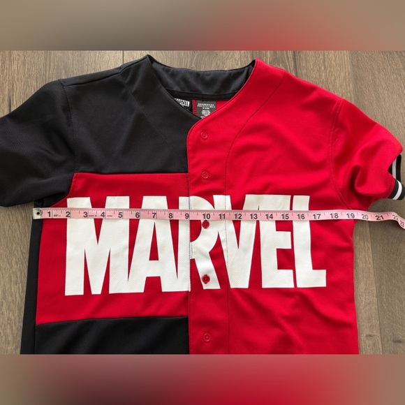 Marvel Disney Our Universe Red and Black Baseball Jersey Size XS - Picture 12 of 12